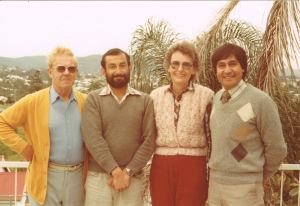Laurie Woods, Anibal Guevara, Barbara Woods and Hugo Becerra in Brisbane c1982.